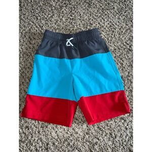 All in motion boys gray/teal/red Swim Trunk‎ size 6/7